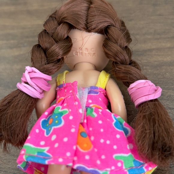 VINTAGE M& C Paula Collection Doll Pink Dress Brown Hair 4.25" - Picture 4 of 9